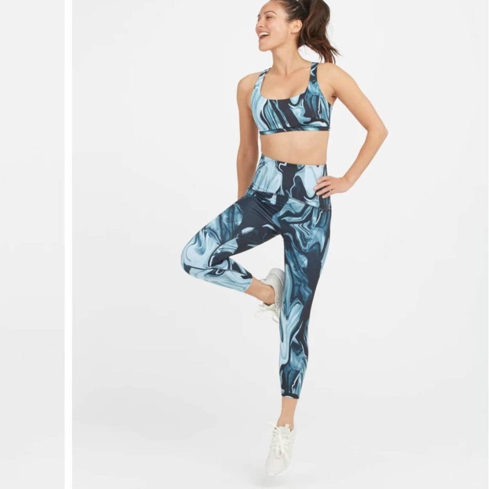 SPANX Booty Boost 7/8 Marble Print Leggings